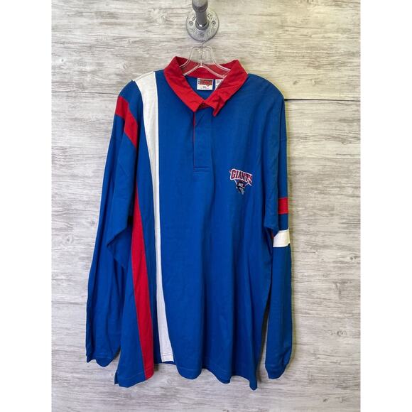 Vintage New York Giants Shirt XL Mens Long Sleeve Polo The Edge - Picture 1 of 16